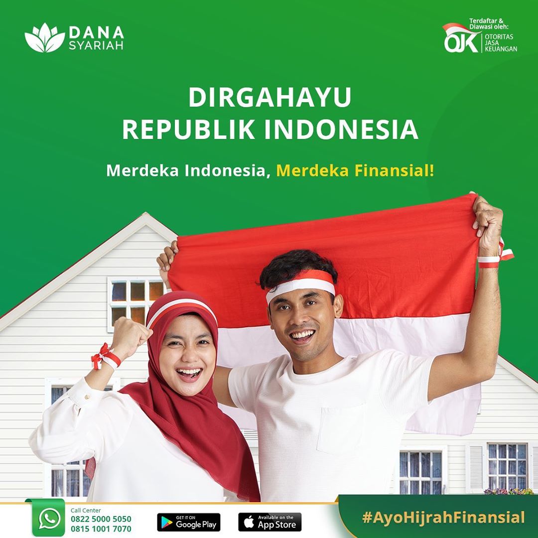 Dana Syariah Dirgahayu Indonesia Ku ke-75. Merdeka Indonesia, Merdeka Finansial.