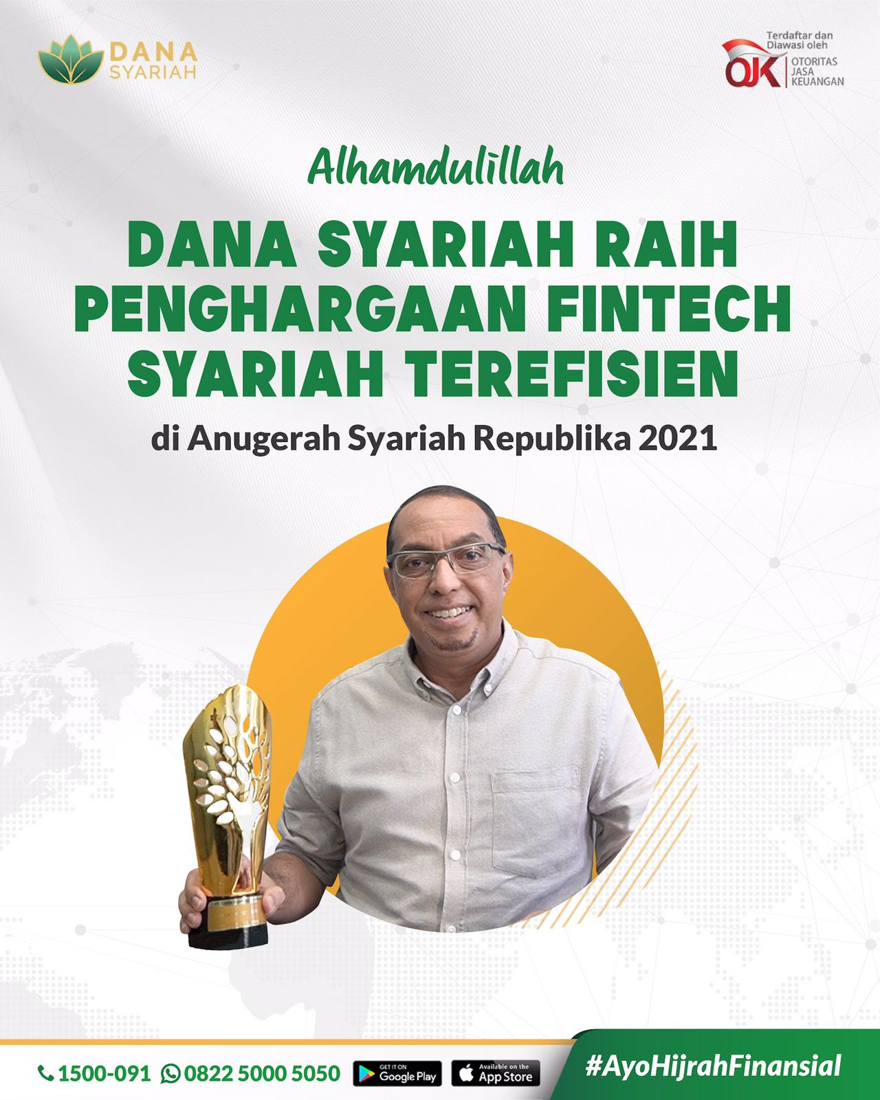 Dana Syariah Alhamdulillah, Dana Syariah Meraih Penghargaan Fintech Syariah Ter Efisien Anugerah Syariah Republika 2021!