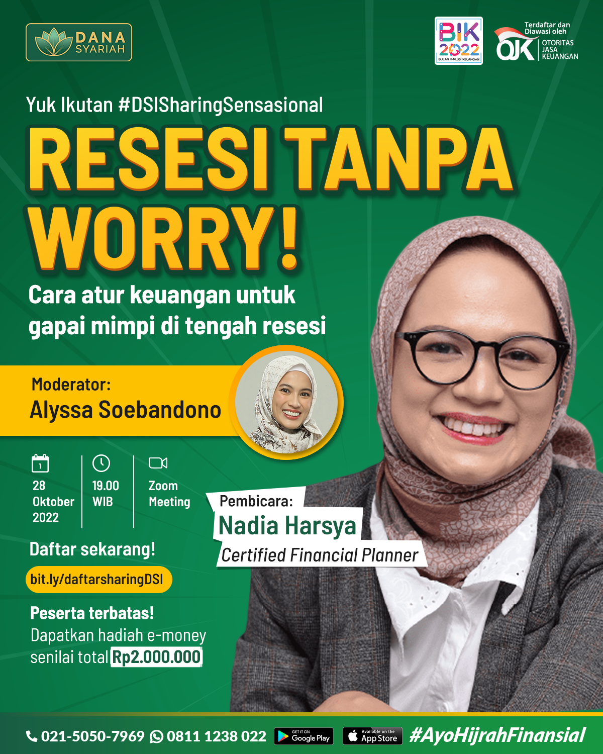 Dana Syariah Webinar #DSISharingSensasional - Hadapi Resesi Tanpa Worry