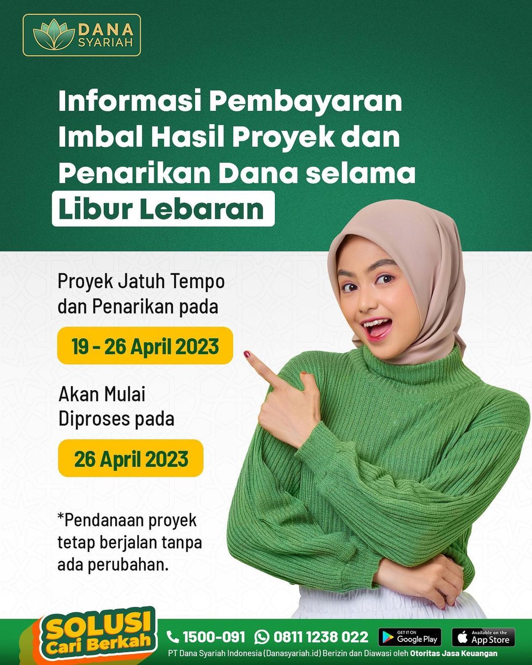 Dana Syariah Informasi Pembayaran Imbal Hasil dan Penarikan Dana selama Libur Lebaran